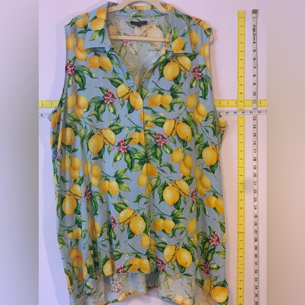 Adorable, Lemon, Print Collared Button- Down Slee… - image 2
